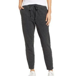 Lou & Grey Herringbone Gray "Upstate" Lounge/Relaxed Fit Jogger Pants, Size S